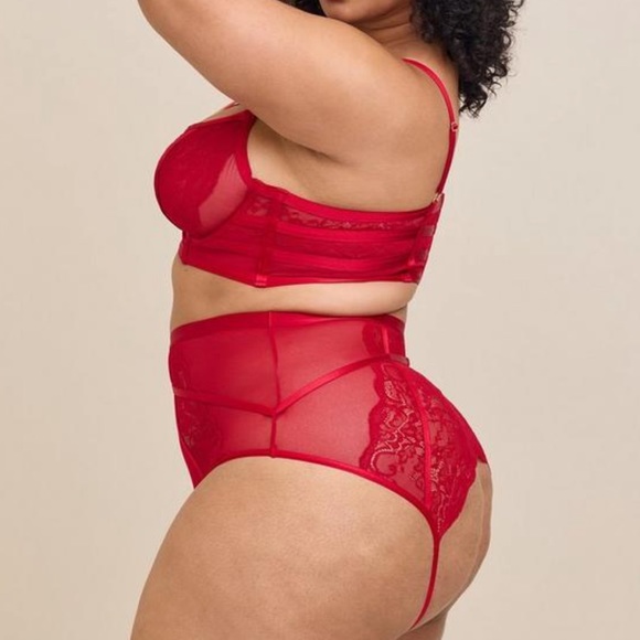 Torrid Red Bow Bralette and High Leg Pantie Set - Picture 6 of 6